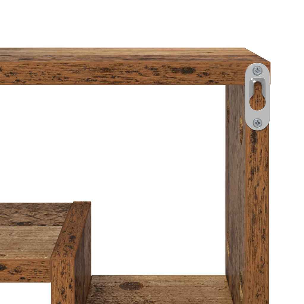 Wandregal in Autoform Weiß 82x15x51 cm Holzwerkstoff