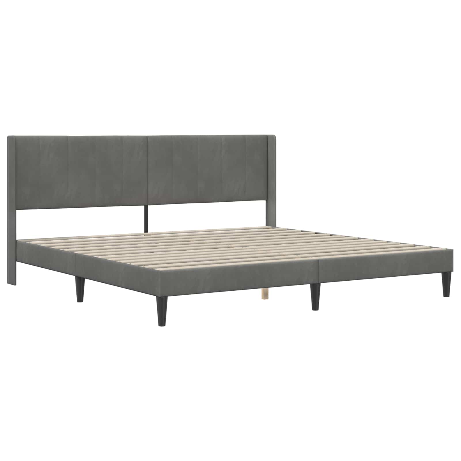Bettgestell mit Matratze mit Kopfteil Hellgrau 80 x 200 cm Samt