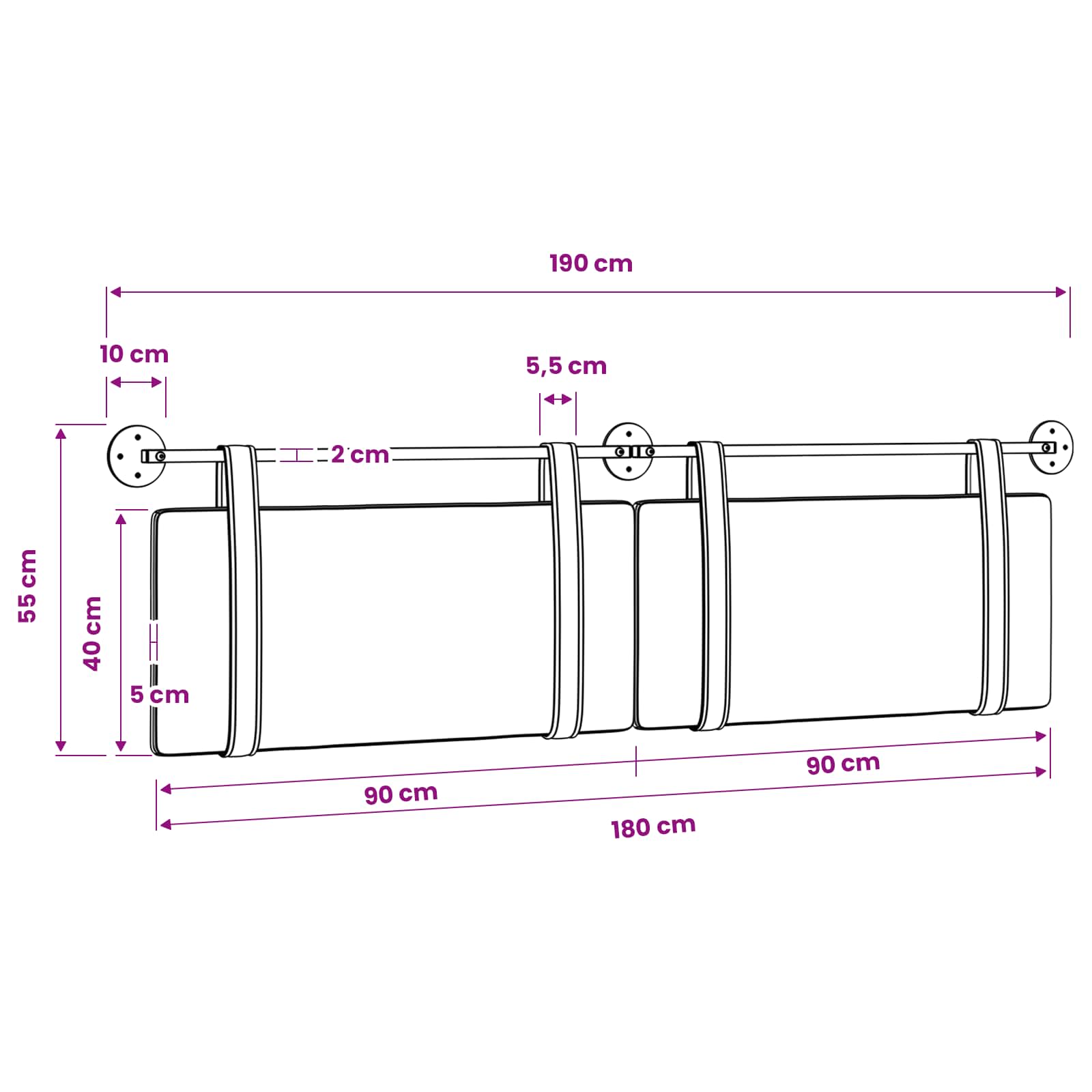 Hängendes Kopfteil Mit LED Licht Wolkengrau Antikes PU
