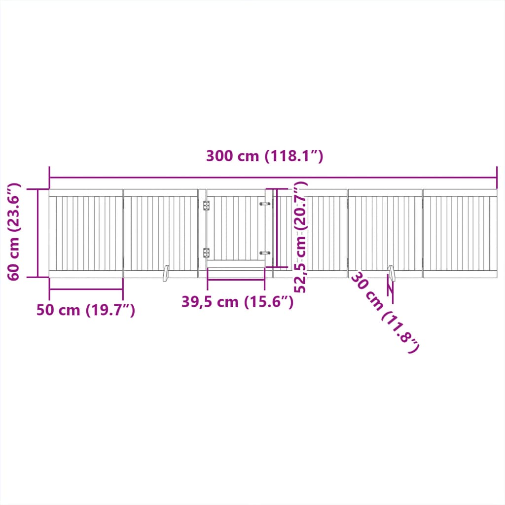 Hundegitter Faltbar 3 Paneele 150 cm Pappelholz