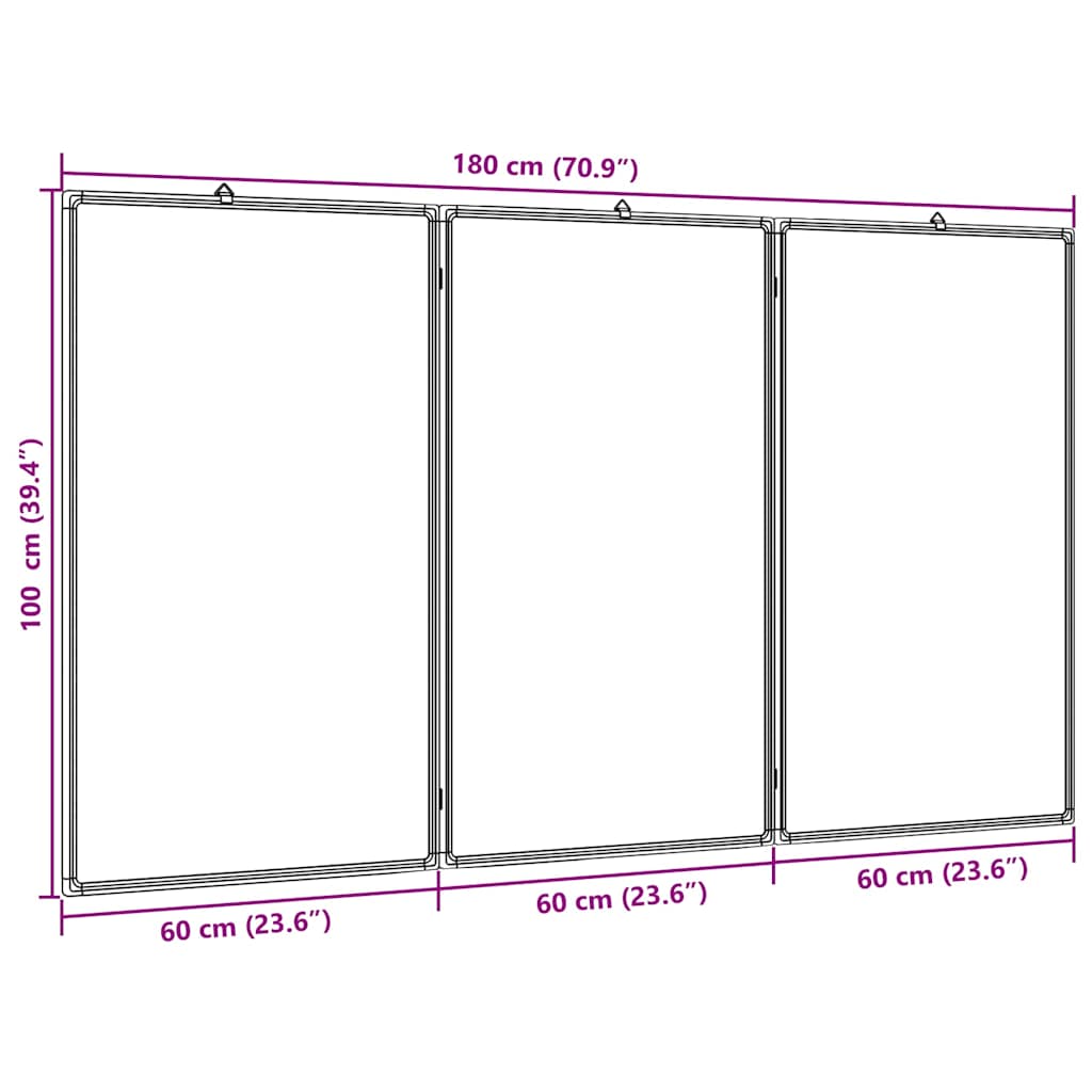 Magnetisches Whiteboard Klappbar 120x80x1,7 cm Aluminium