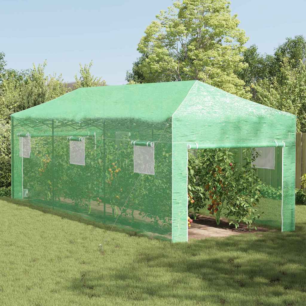 Gewächshaus mit Pop-up-Rahmen Grün 200 x 200 x 300 cm Eisen