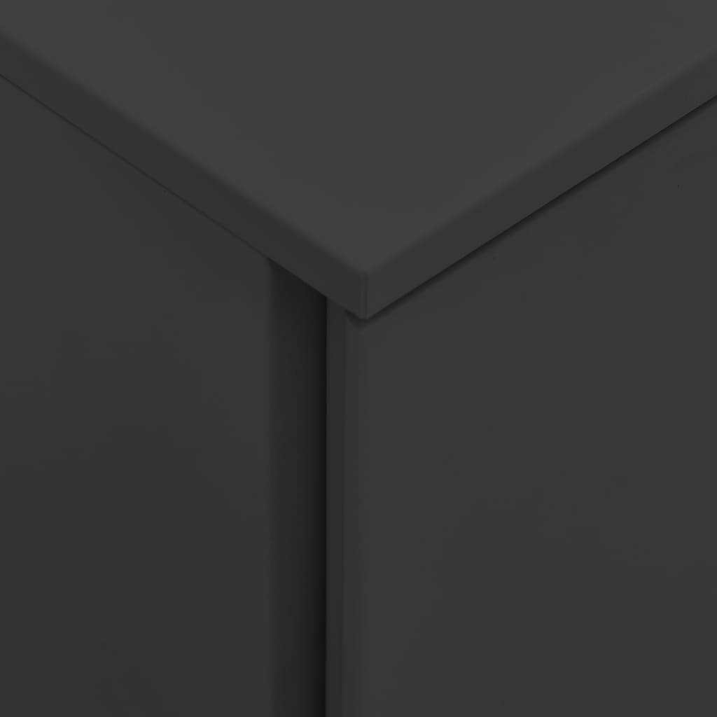 Aktenschrank mit Rollen Weiß 39x45x67 cm Stahl