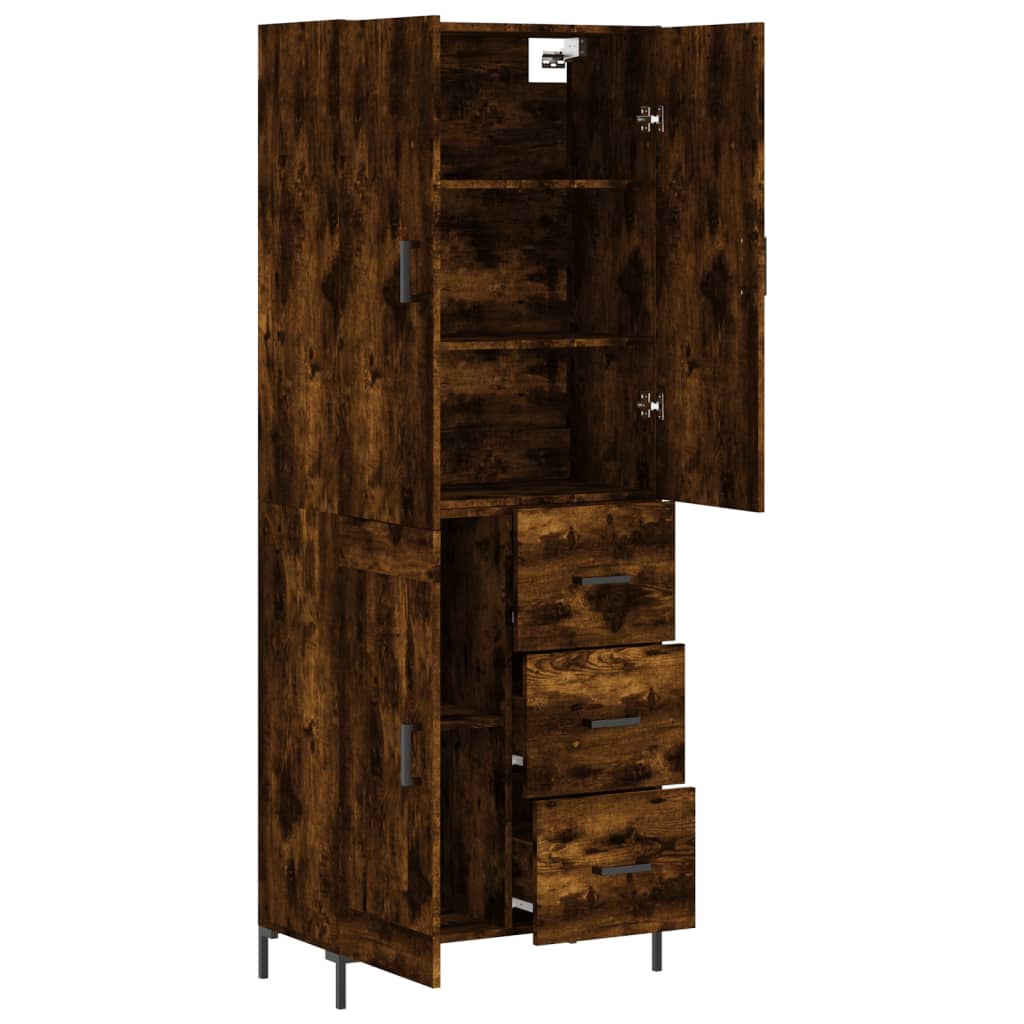 Highboard Betongrau 69,5x34x180 cm Holzwerkstoff