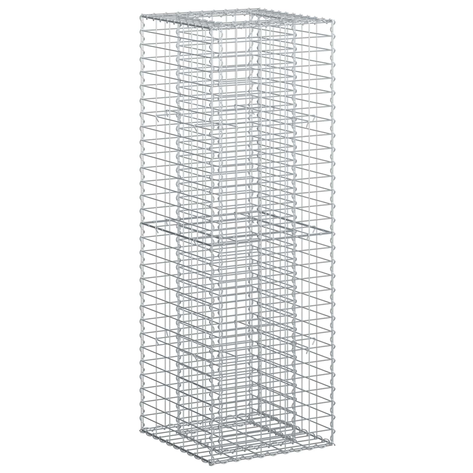 Gabionen Hochbeet 2 pcs Silber 260 x 60 x 55 cm