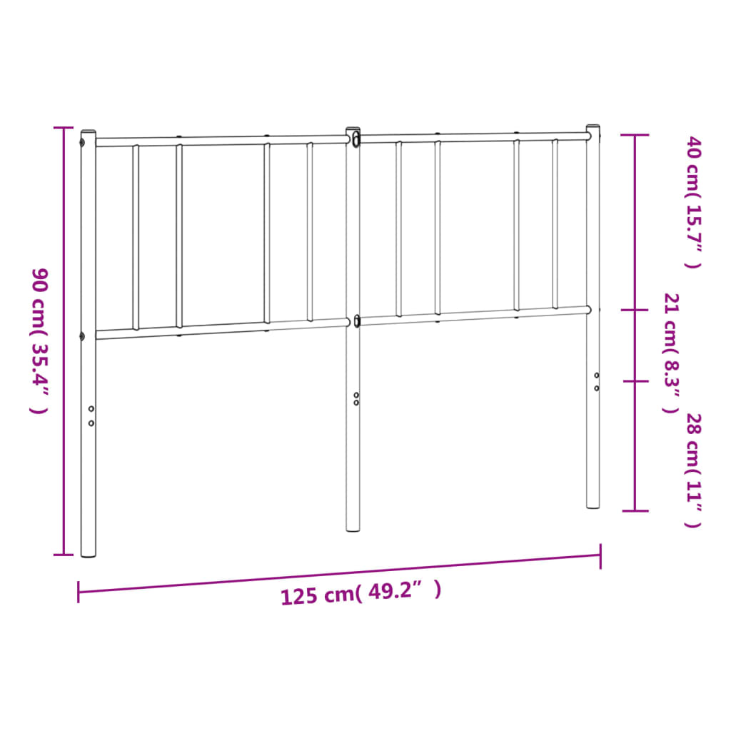 Ersatz-Kopfteil Metall Schwarz 80 cm