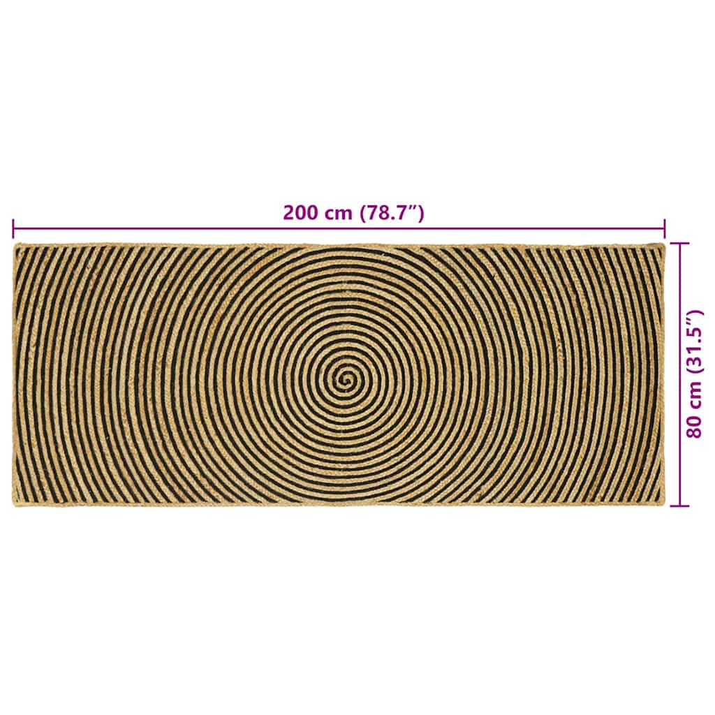Bereichsteppiche Weiß 60 x 110 cm Jute