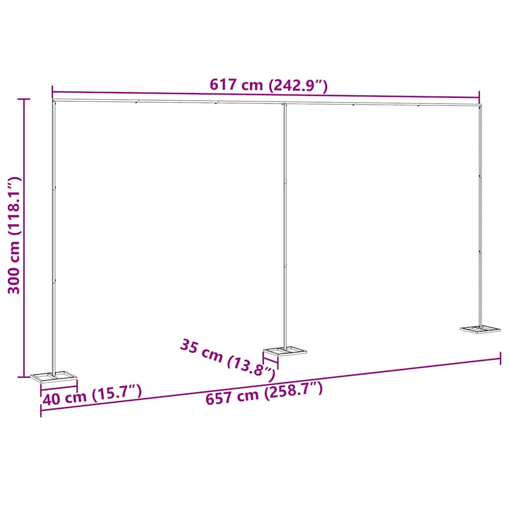 Hochzeitsbogen Gold 338 x 35 x 300 cm Stahl