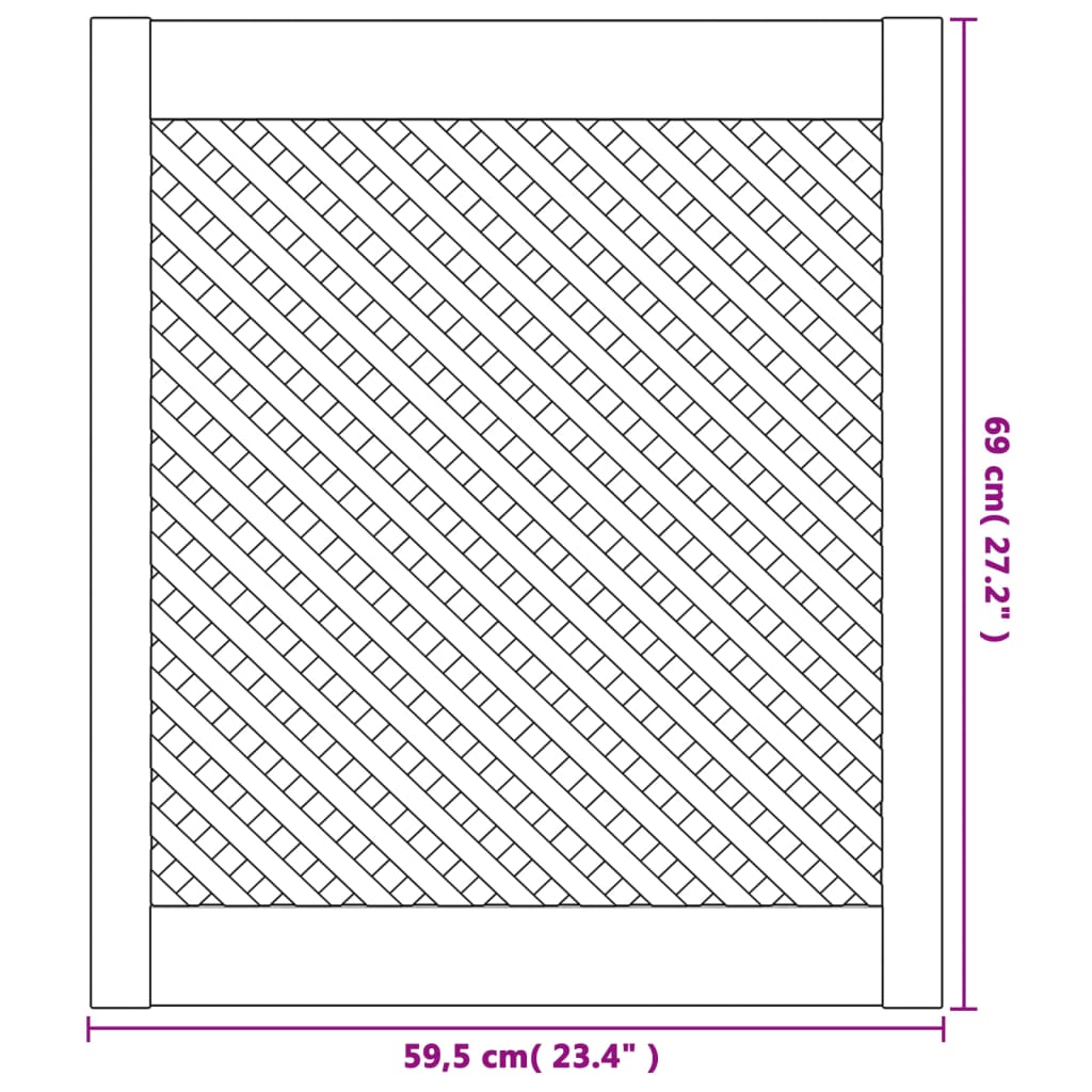 Schranktüren 2 Stk. Gitter-Design 39,5x39,5cm Massivholz Kiefer