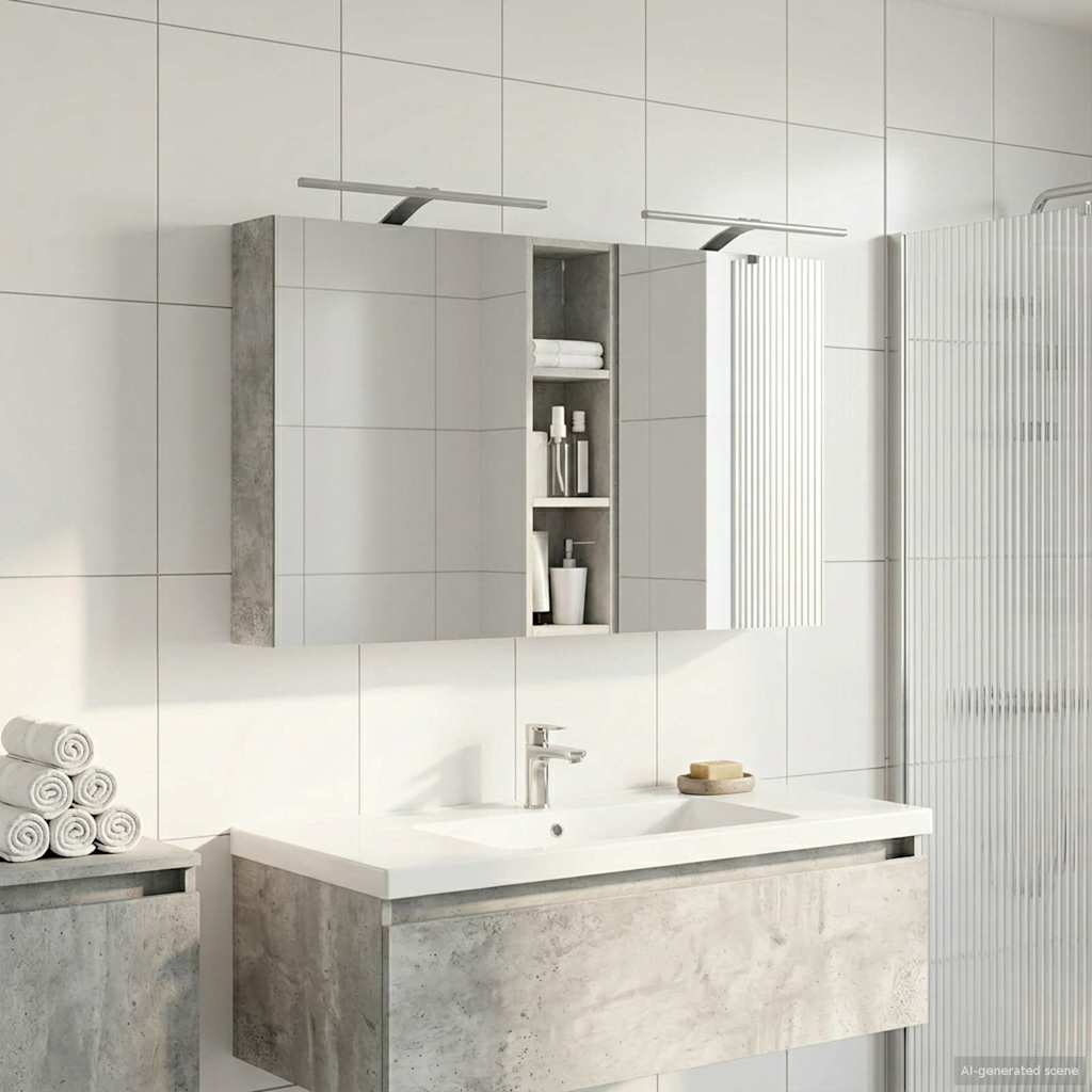 Badezimmerschrank-Set 3 pcs 80 x 10,5 x 50 cm Holzwerkstoff