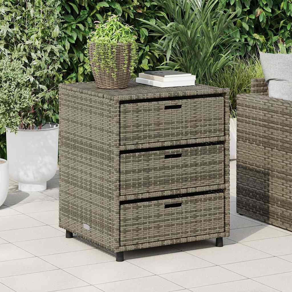 Gartenschrank Schwarz 55x59x80 cm Poly Rattan