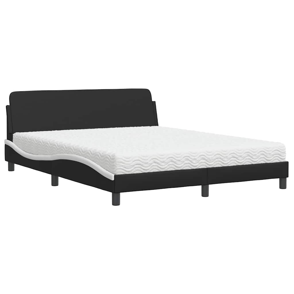 Bett mit Matratze "Dover" Schwarz 80x200 cm Kunstleder