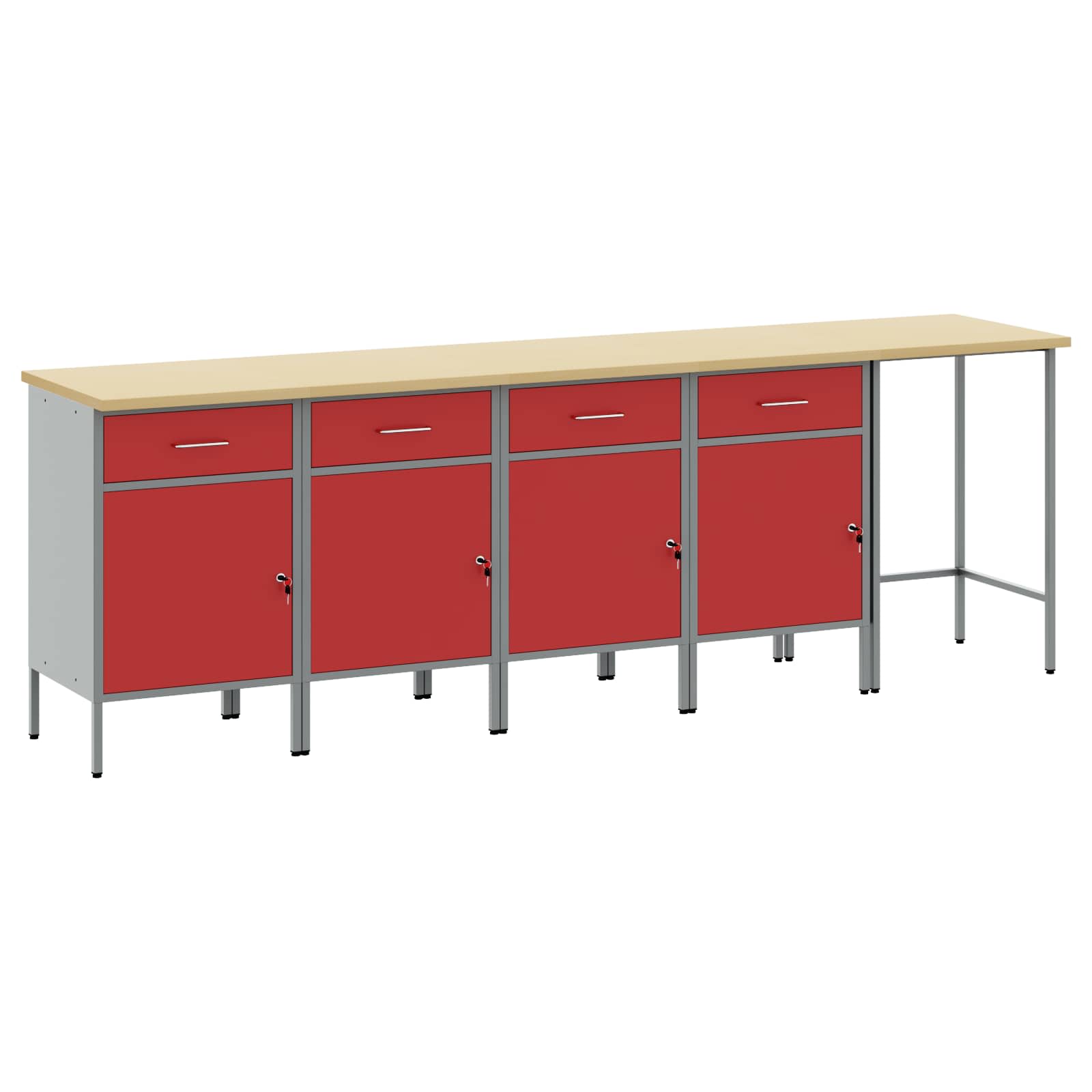 Arbeitsschrankset mit Schubladen 5 pcs Schwarz und Grau
