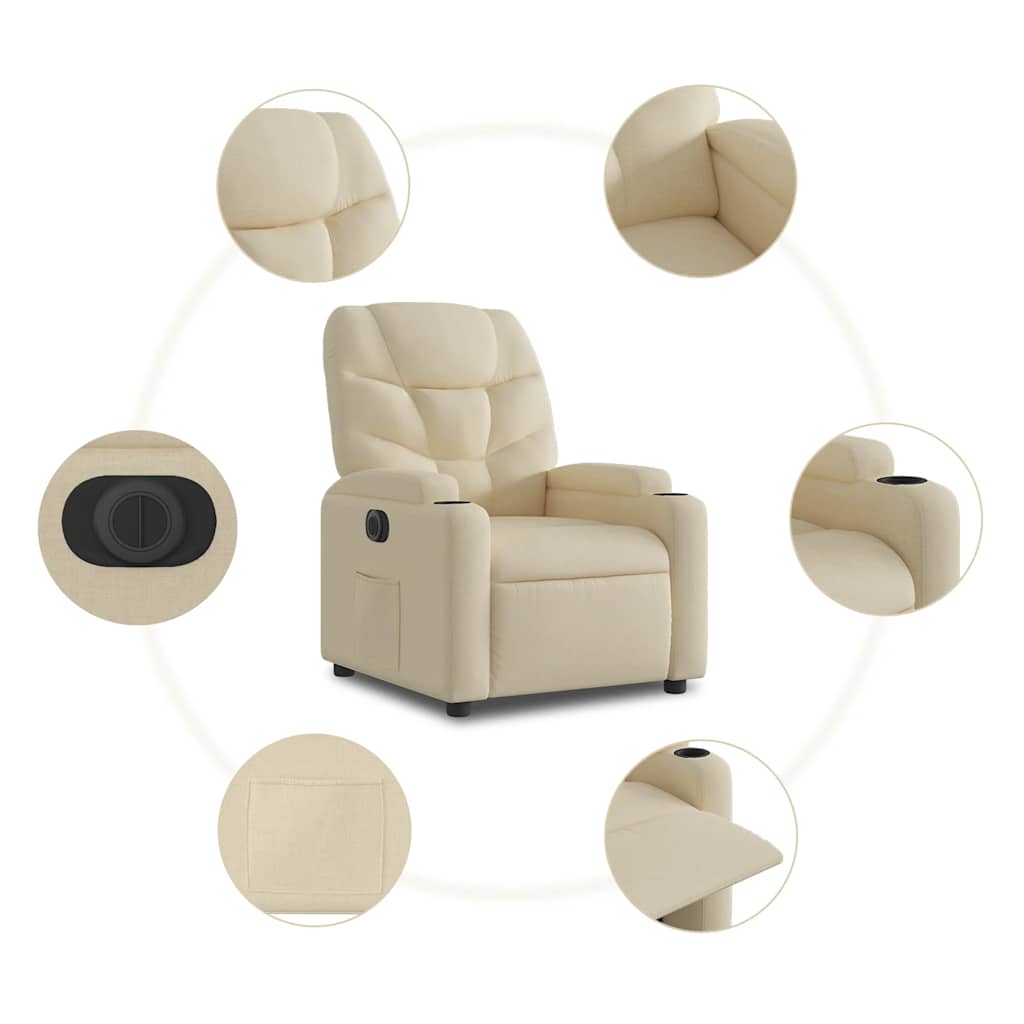 Relaxsessel Elektrisch Dunkelgrau Stoff