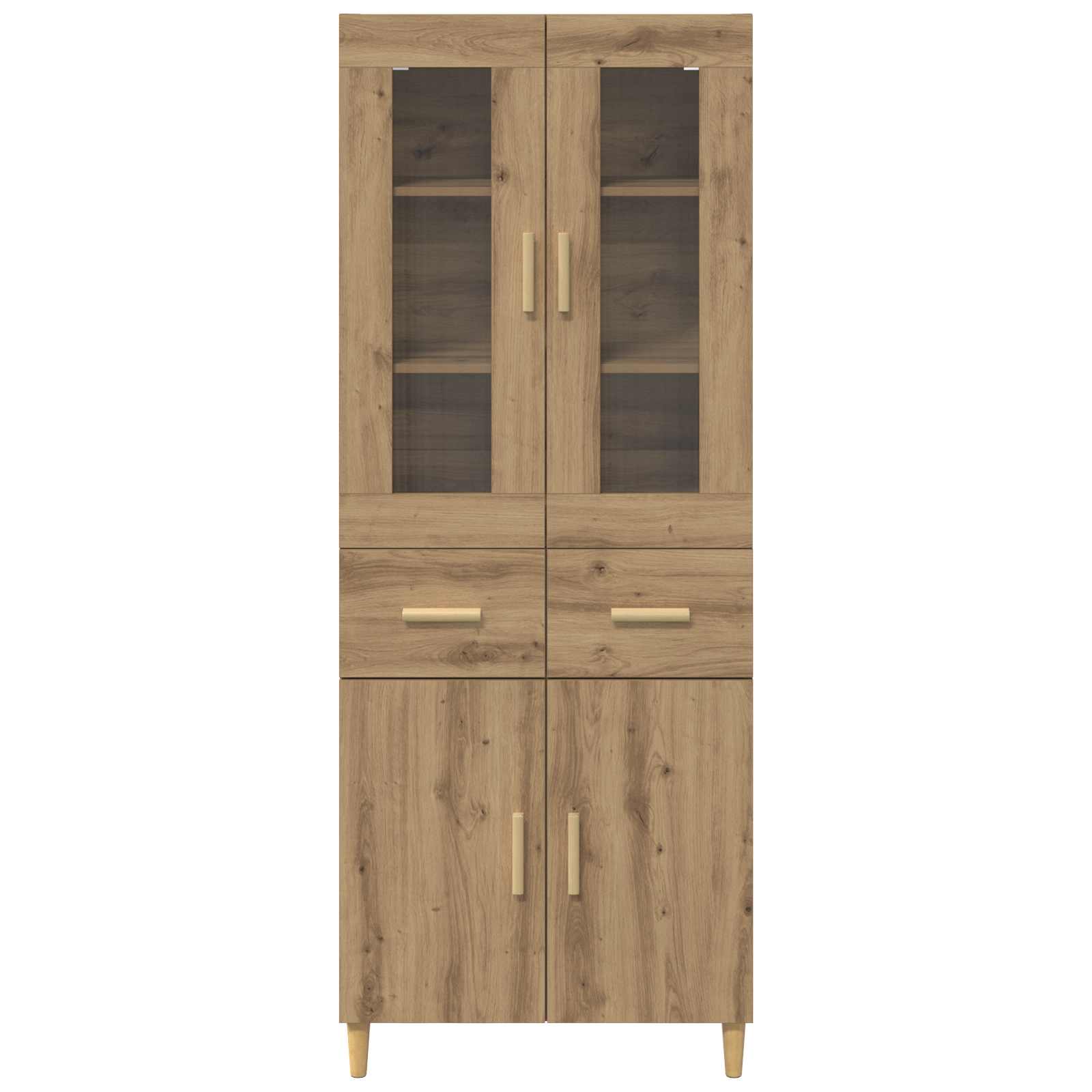 Highboard Altholz 69,5 x 34 x 180 cm Holzwerkstoff