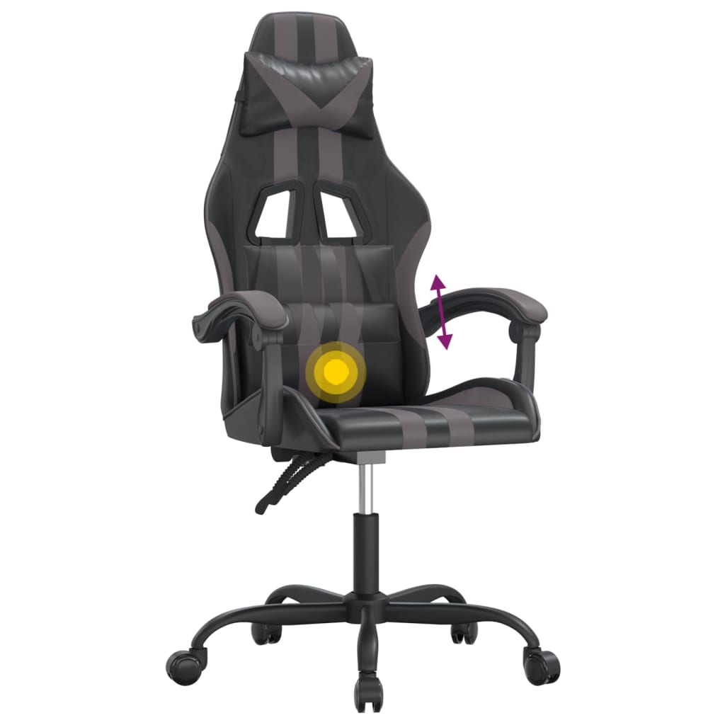 Gaming-Stuhl Drehbar Schwarz und Blau Kunstleder