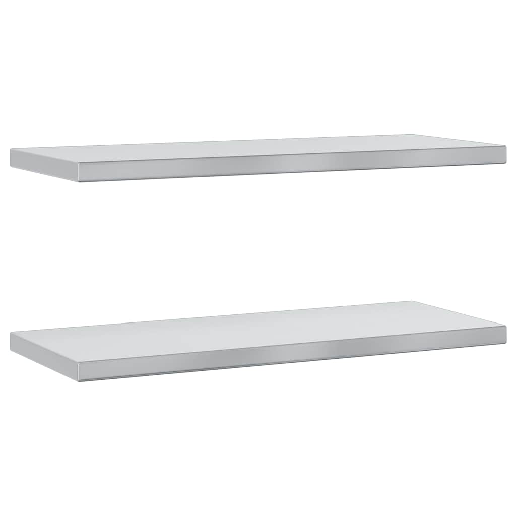 Wandregale 2 Stk. 100x40 cm Silbern Edelstahl