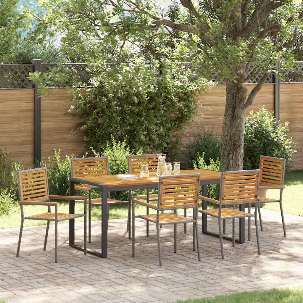 Garten Essgruppe 5 pcs Schwarz und Braun Poly-Rattan