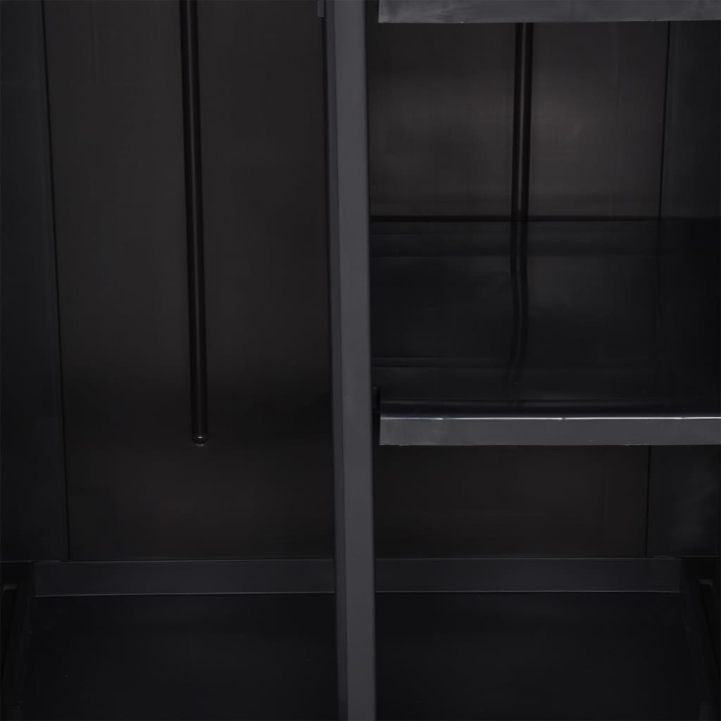 Gartenschrank Schwarz 65x45x88 cm PP Rattan-Optik