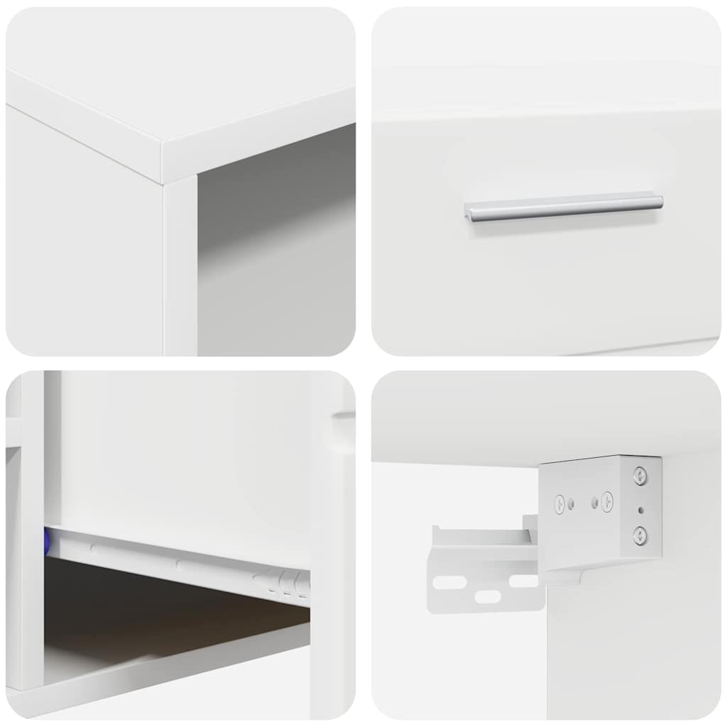 Highboard mit Regal FLORIN Weiß 60 x 35 x 182 cm Holzwerkstoff
