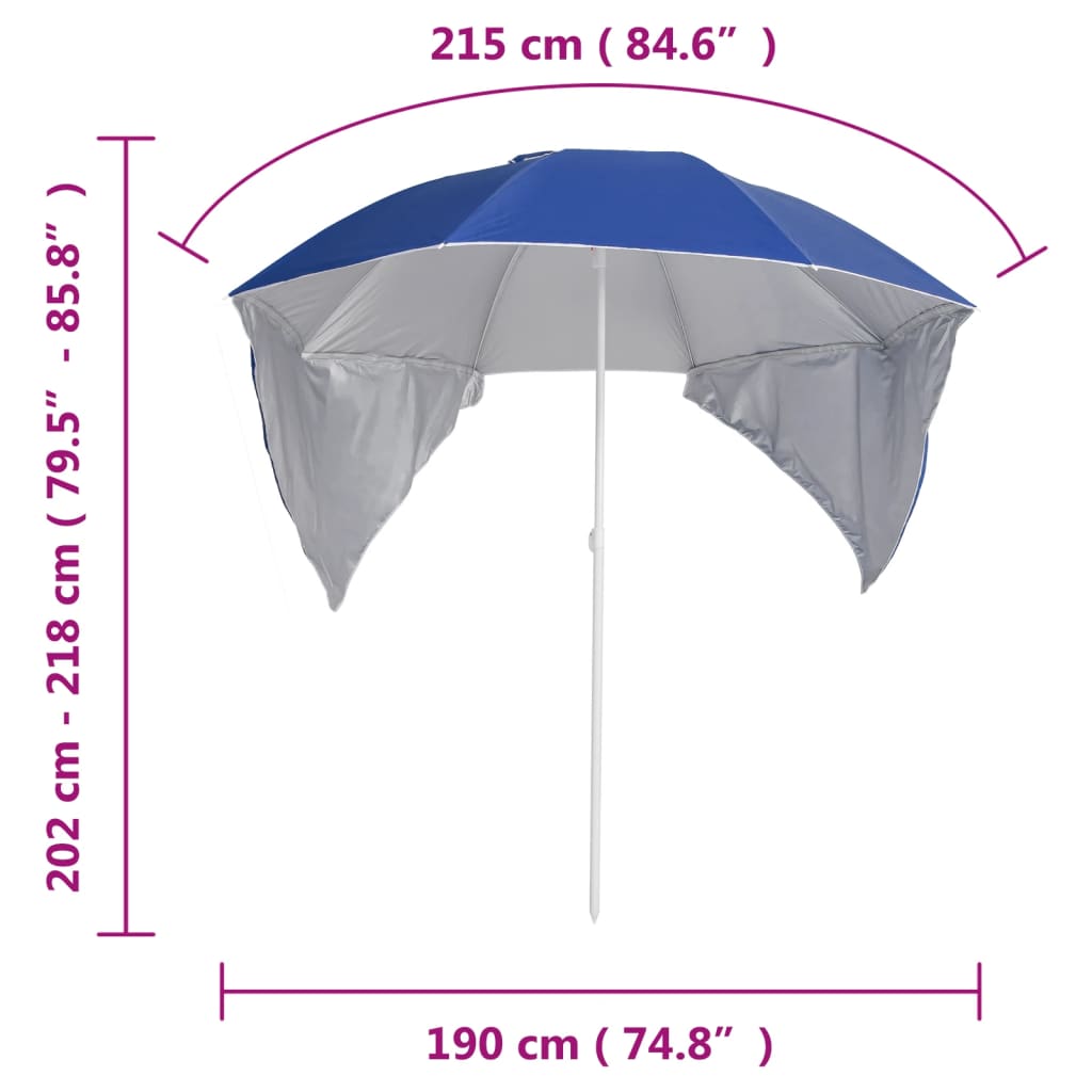Strandschirm mit Seitenteilen Sandfarbe 215 cm