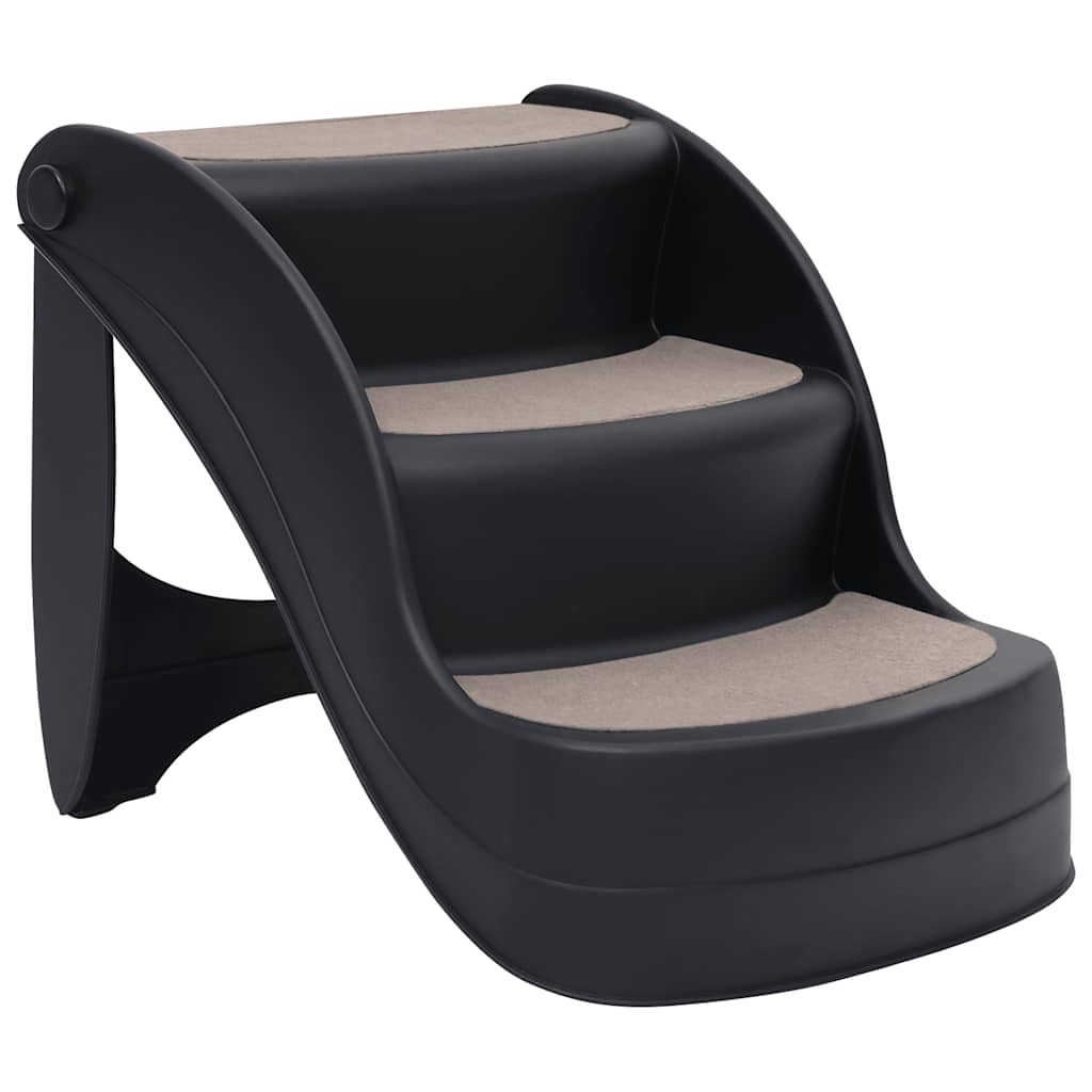 Hundetreppe mit 3 Stufen Klappbar Creme 50x38x38 cm Kunststoff