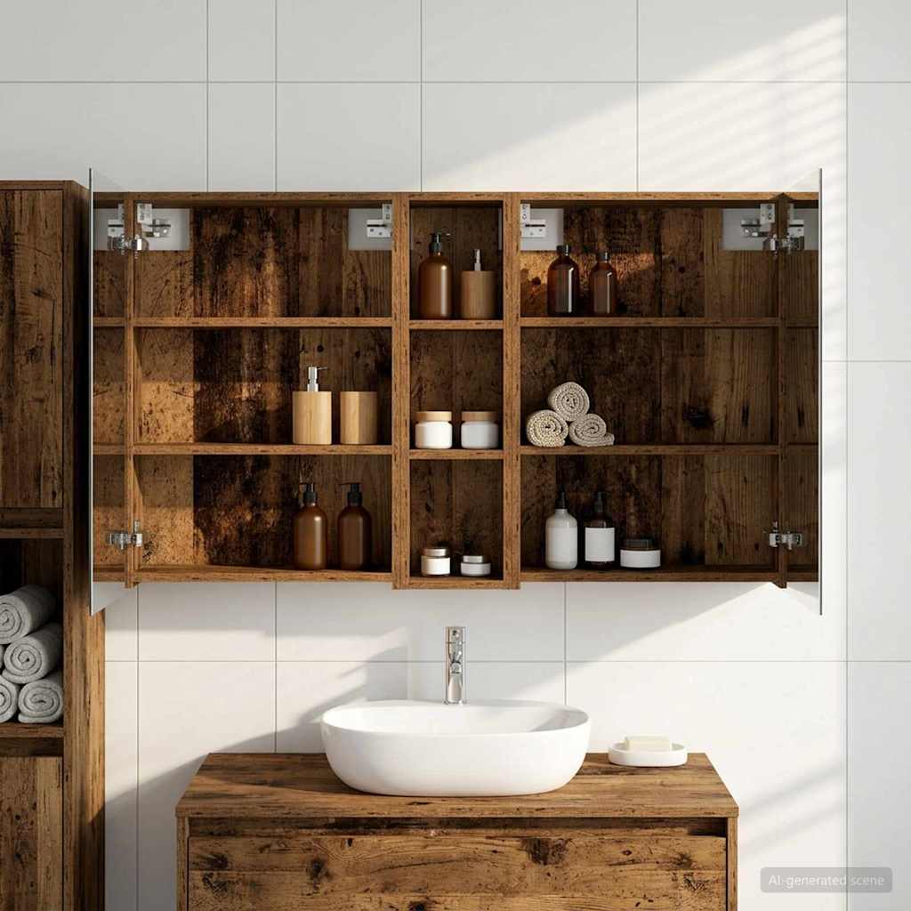 Badezimmerschrank-Set 3 pcs 80 x 10,5 x 50 cm Holzwerkstoff
