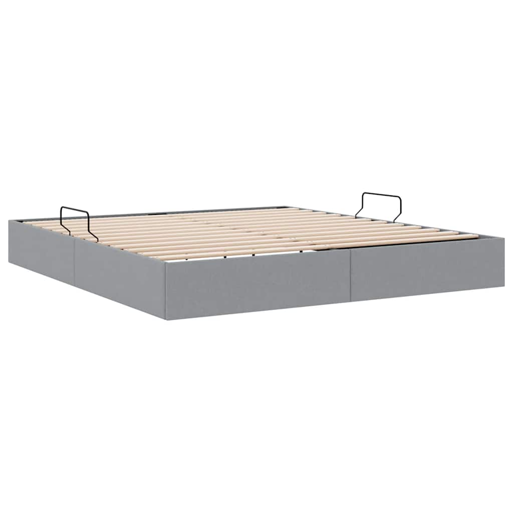 Aufbewahrungsbett mit Matratze Hellgrau 203 x 100 cm Stoff