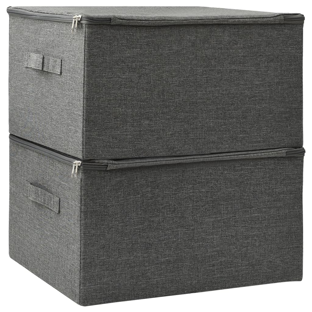 Aufbewahrungsboxen 2 Stk. Stoff 43x34x23 cm Creme