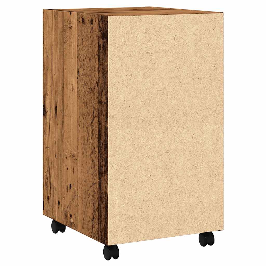 Beistellschrank mit Rollen Weiß 33x38x60 cm Holzwerkstoff