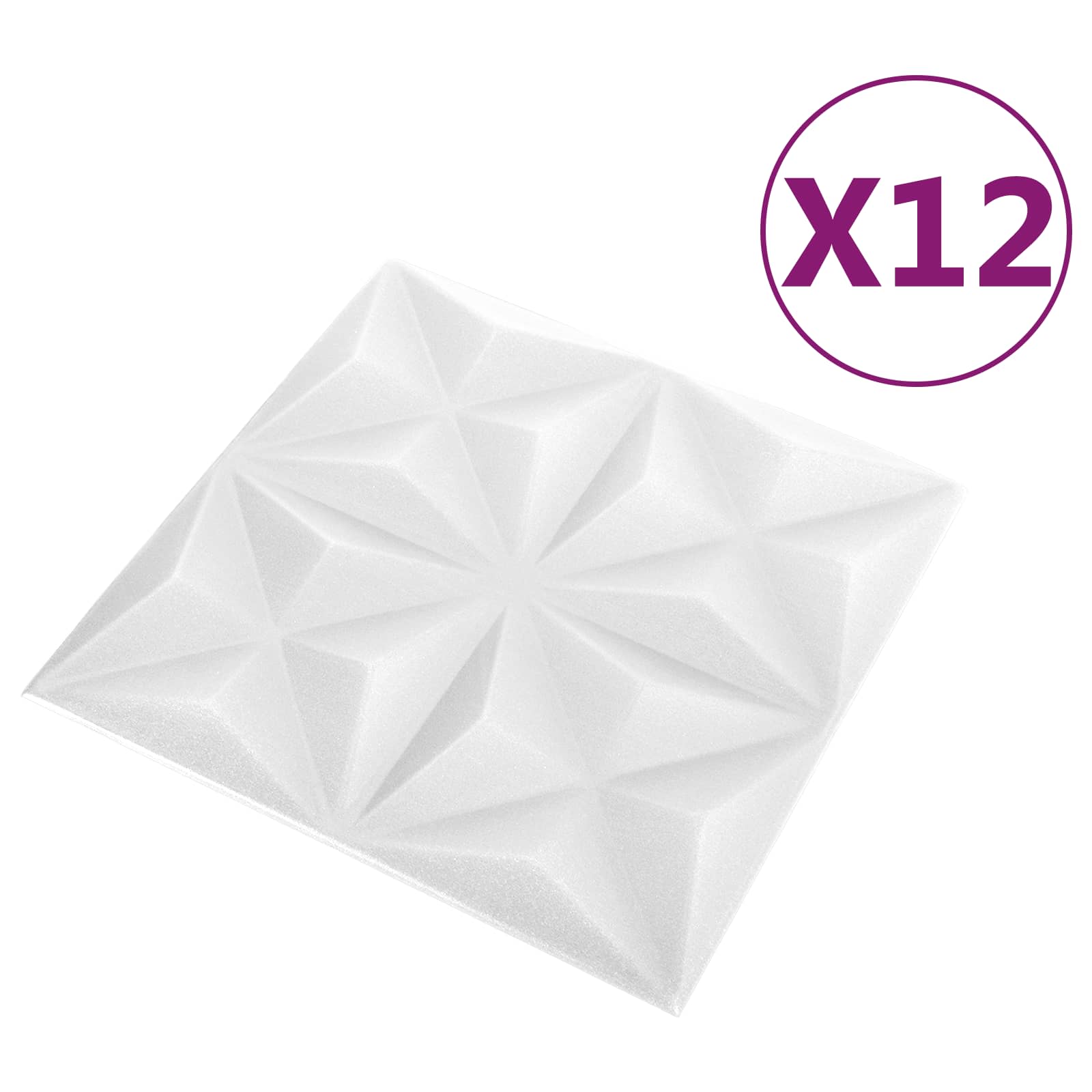 Wandpaneele 12 pcs Diamant Weiß 50 x 50 cm XPS Schaum