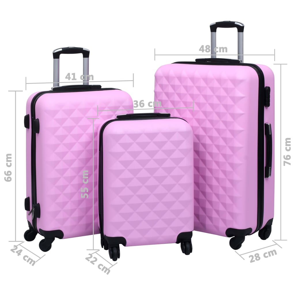 Hartschalen-Trolley-Set 3 Stk. Blau ABS