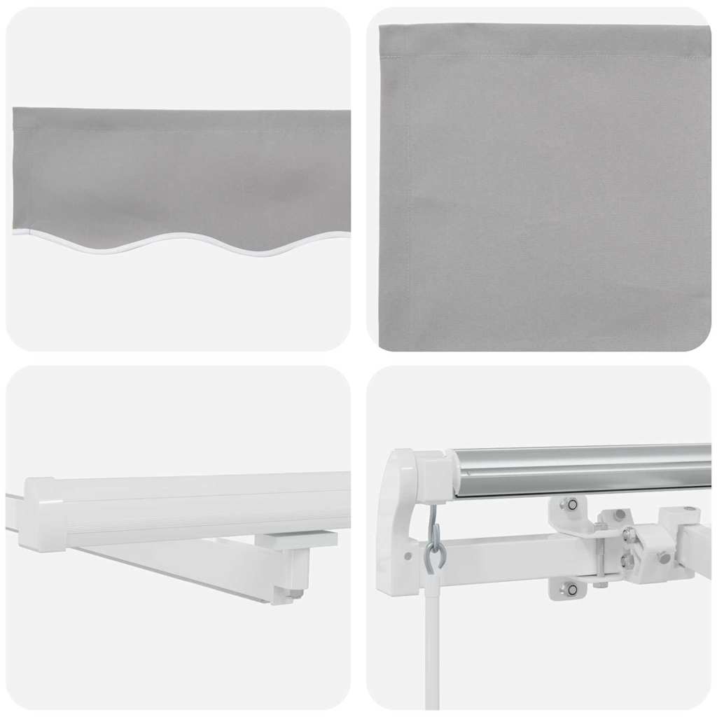 Markise Manuell Einziehbar mit LED 300x250 cm Blau und Weiß