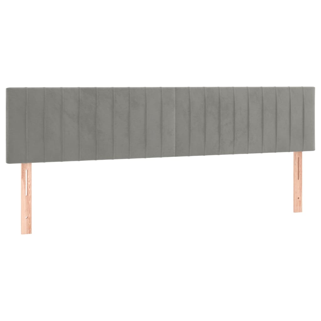 Kopfteil Hellgrau 80x5x118/128 cm Samt