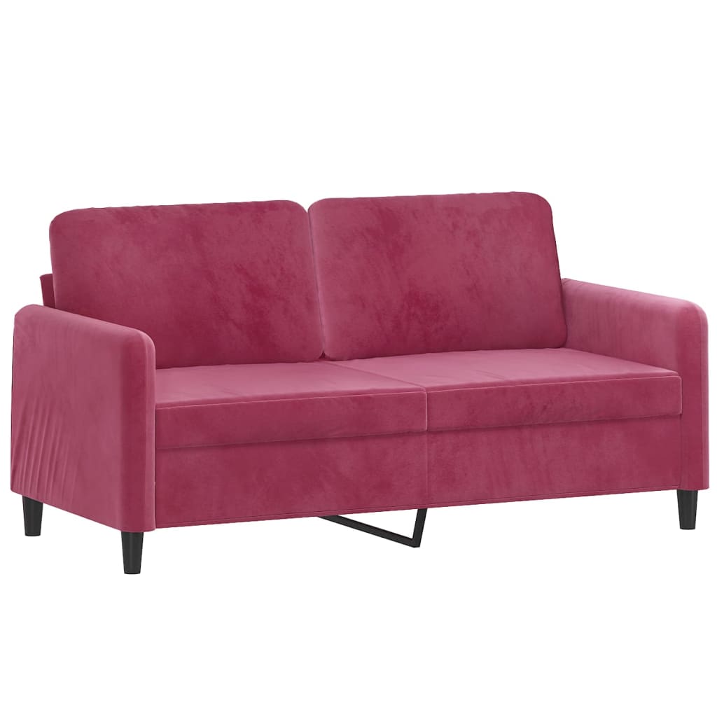 2-Sitzer-Sofa mit Zierkissen Dunkelgrün 120 cm Samt