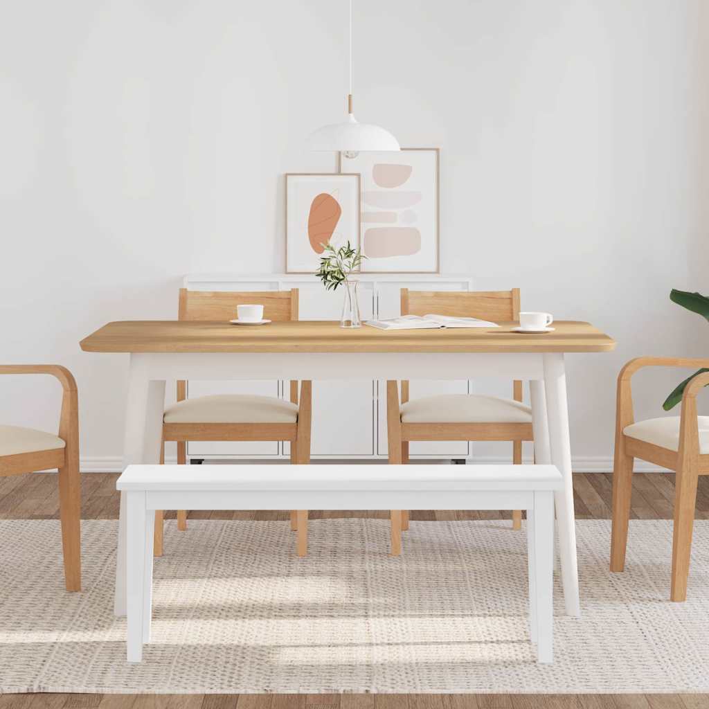 Bank 110 cm Braun Massivholz Gummibaum