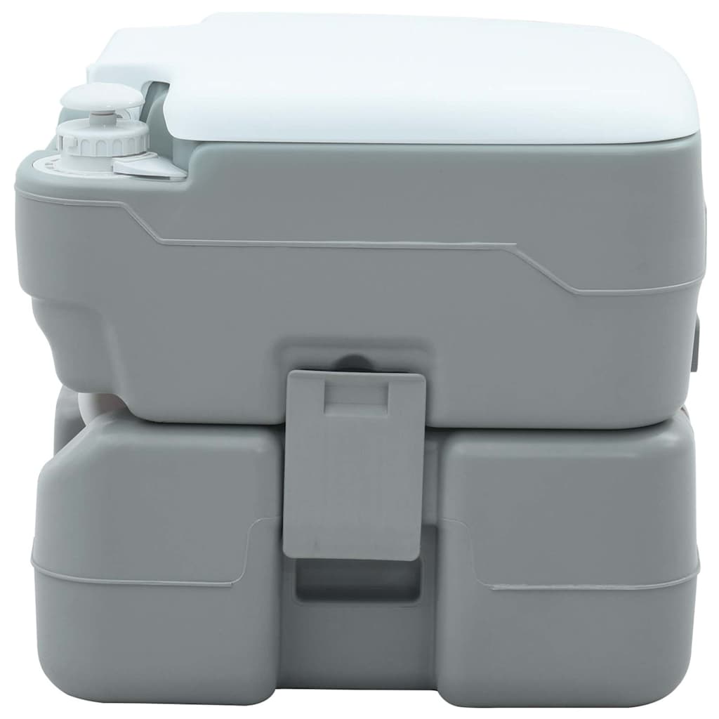 Camping-Toilette Grau und Weiß 41,5 x 36,5 x 37,5 cm