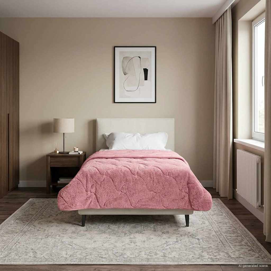 Sommerdecke Anthrazit 135 x 200 cm Mikrofaser und Teddy-Fleece