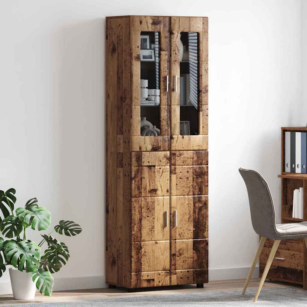 Highboard mit Regal FLORIN Weiß 60 x 35 x 182 cm Holzwerkstoff