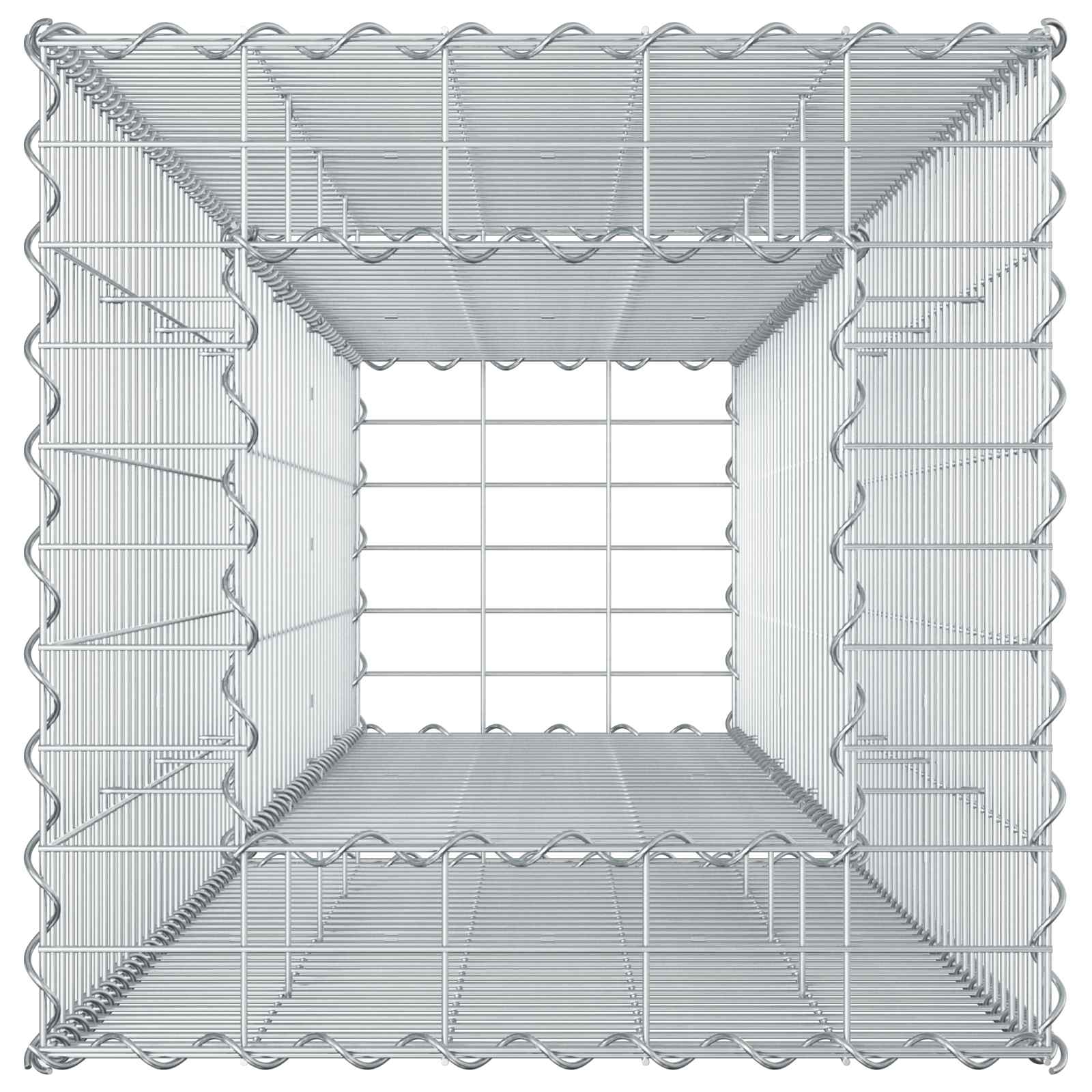 Gabionen Hochbeet 2 pcs Silber 260 x 60 x 55 cm