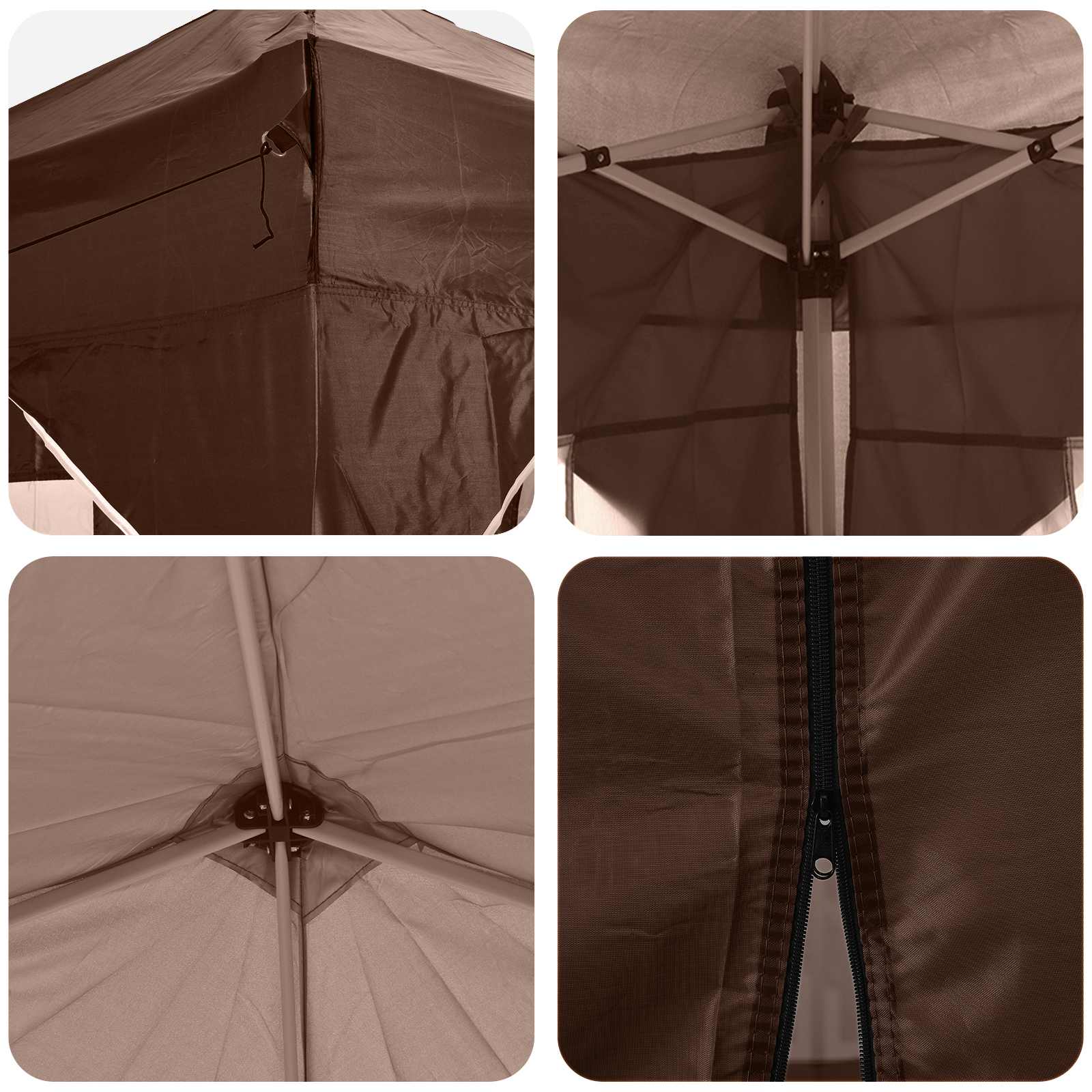 Pop-up Partyzelt 194 x 194 x 245 cm Creme