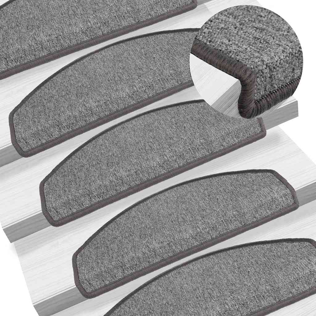 Stufenmatten 15 Stk. 56x17x3 cm Anthrazit Halbrund