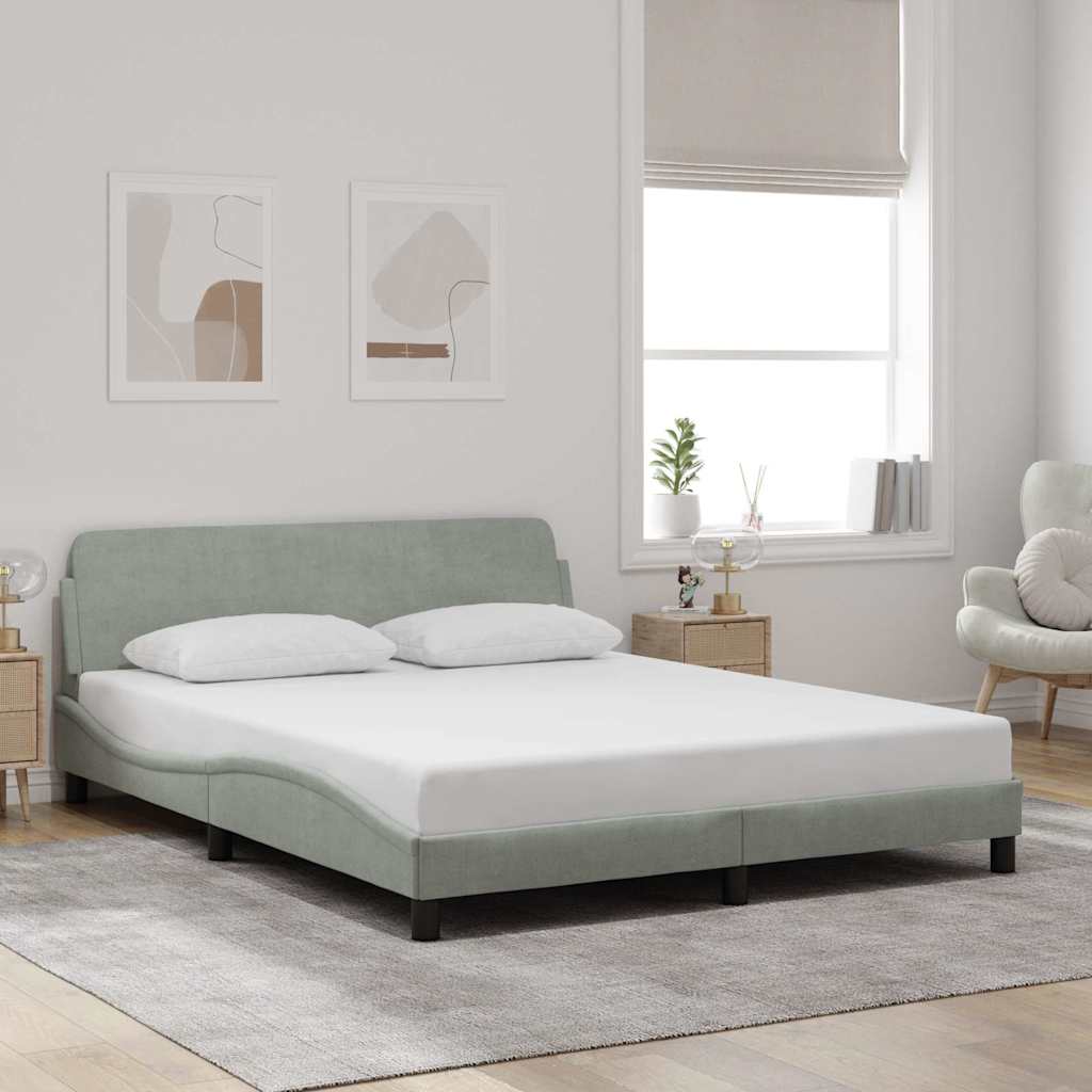Bettgestell "Dover" Hellgrau 80x200 cm Samt