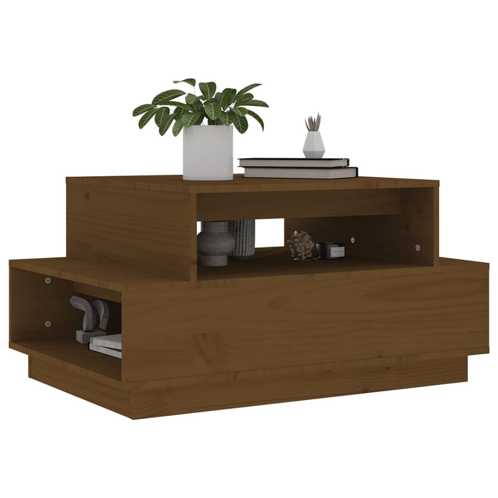 Couchtisch 80x55x40,5 cm Massivholz Kiefer