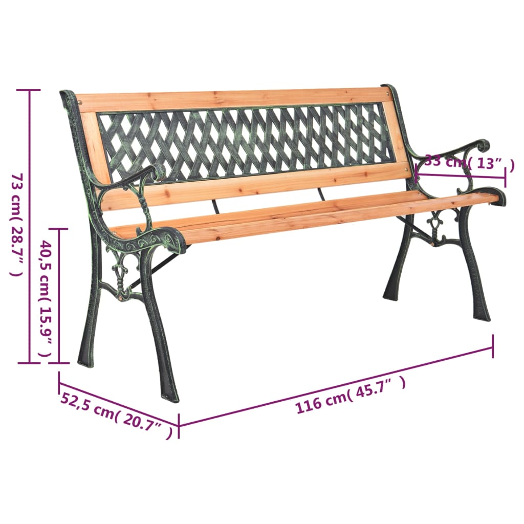 Gartenbank 122 cm Massivholz Tanne