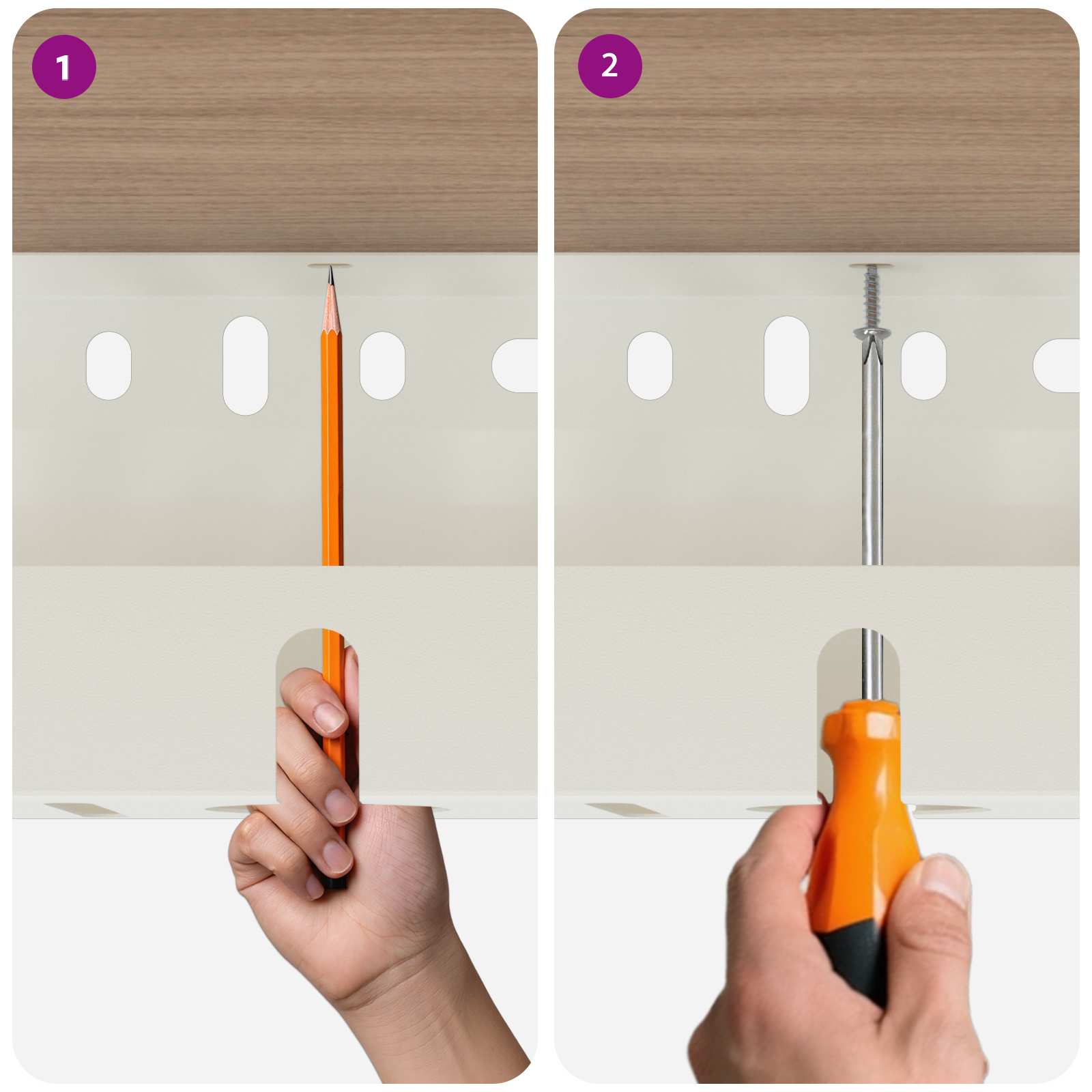 Unter dem Schreibtisch Kabelmanagement Tray 2 Stk. Anthrazit