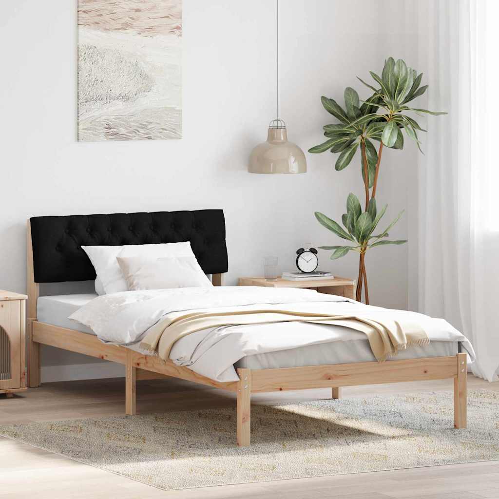 Bettgestell Braun und hellgrau 200 x 200 cm Massivholz Kiefer