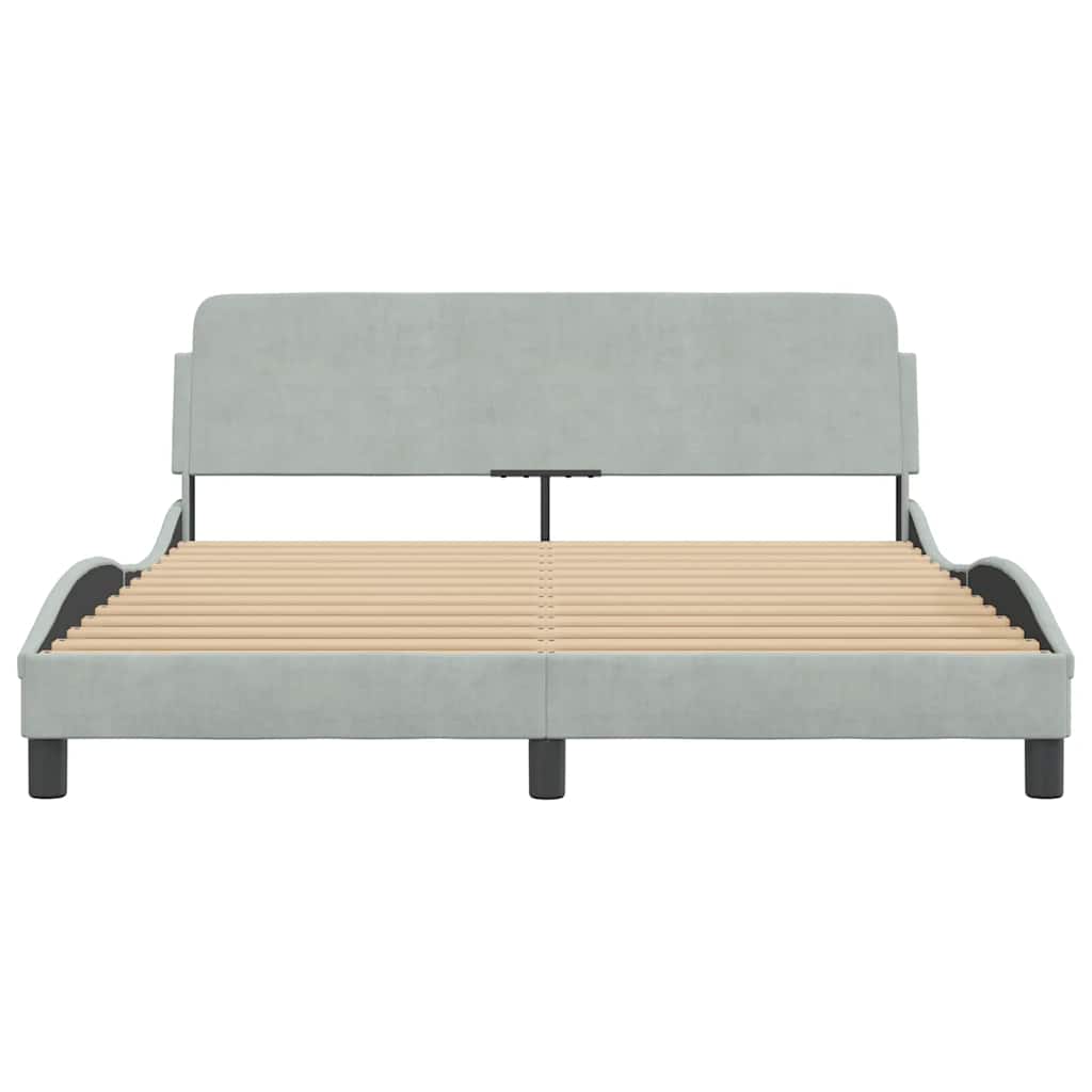 Bettgestell "Dover" Hellgrau 80x200 cm Samt
