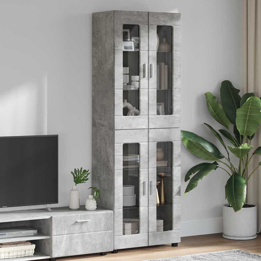 Highboard mit Regal FLORIN Weiß 60 x 35 x 182 cm Holzwerkstoff