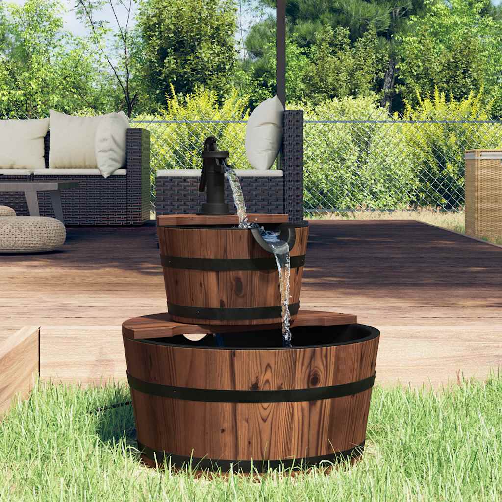 Gartenbrunnen mit Pumpe 60x60x94 cm Massivholz Tanne